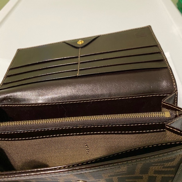 FENDI Zucca Pattern Brown Long Wallet Authentic - Picture 12 of 12
